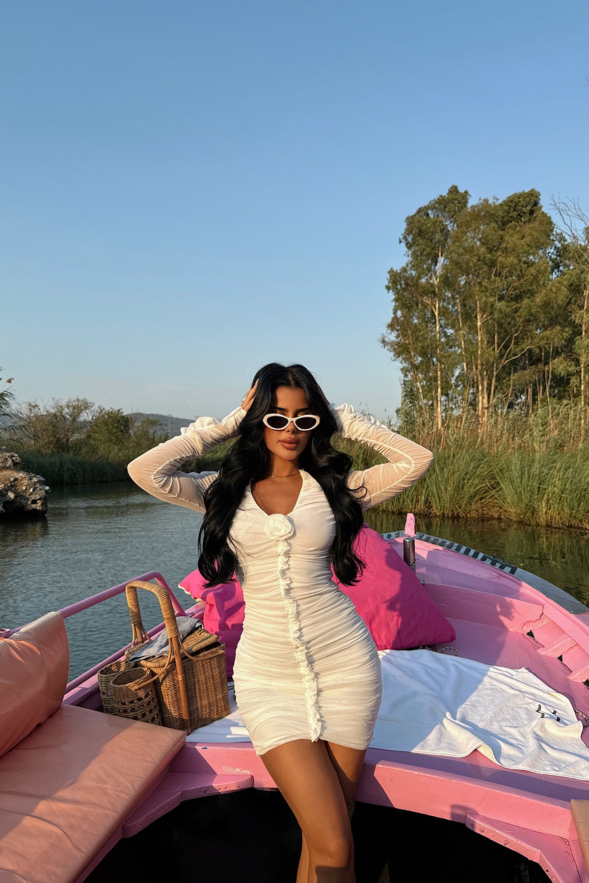 Rosy in white