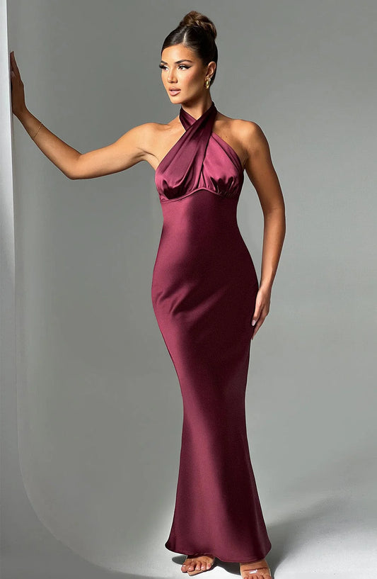 Wine maxi dress