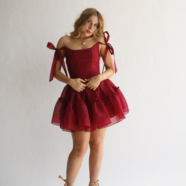 Siena mini dress- in scarlet red