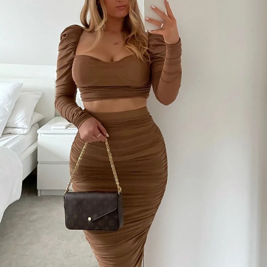 Co-ord in khaki