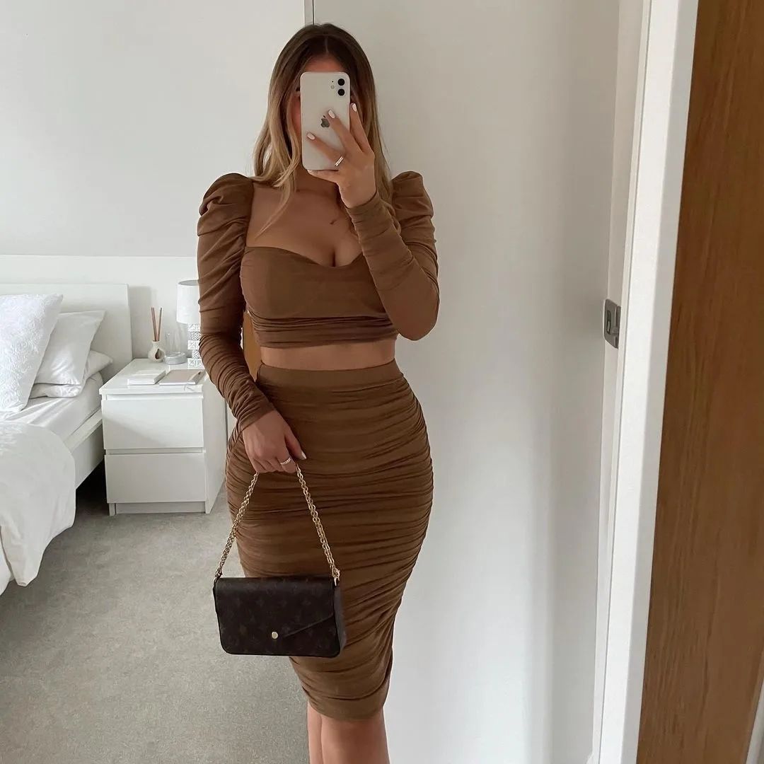 Co-ord in khaki