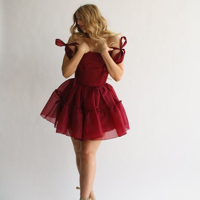 Siena mini dress- in scarlet red