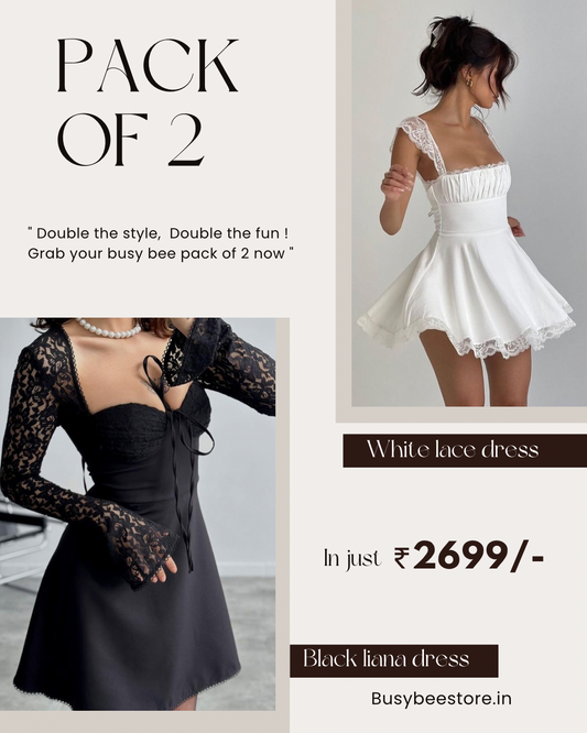 Black linana x white lace dress