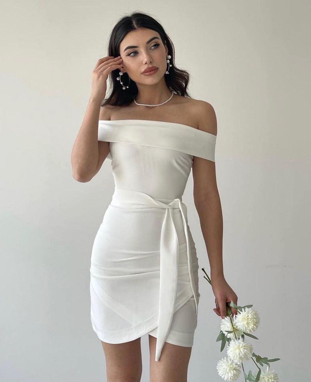 White overlap dress