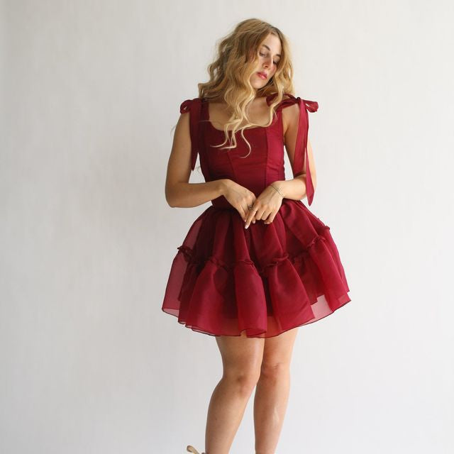 Siena mini dress- in scarlet red