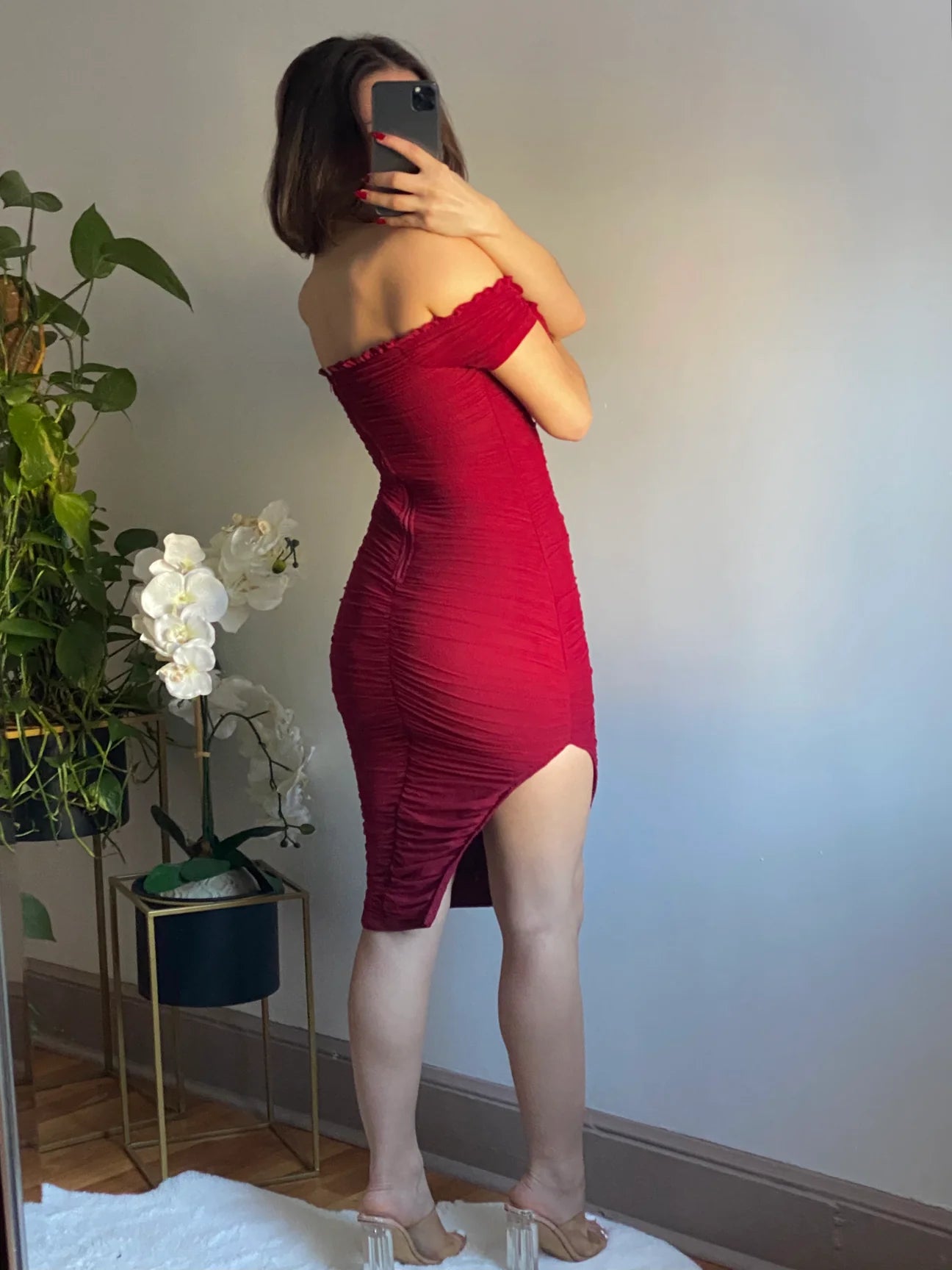 Tiffany midi dress - burgundy