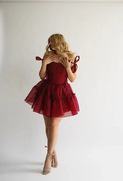 Siena mini dress- in scarlet red