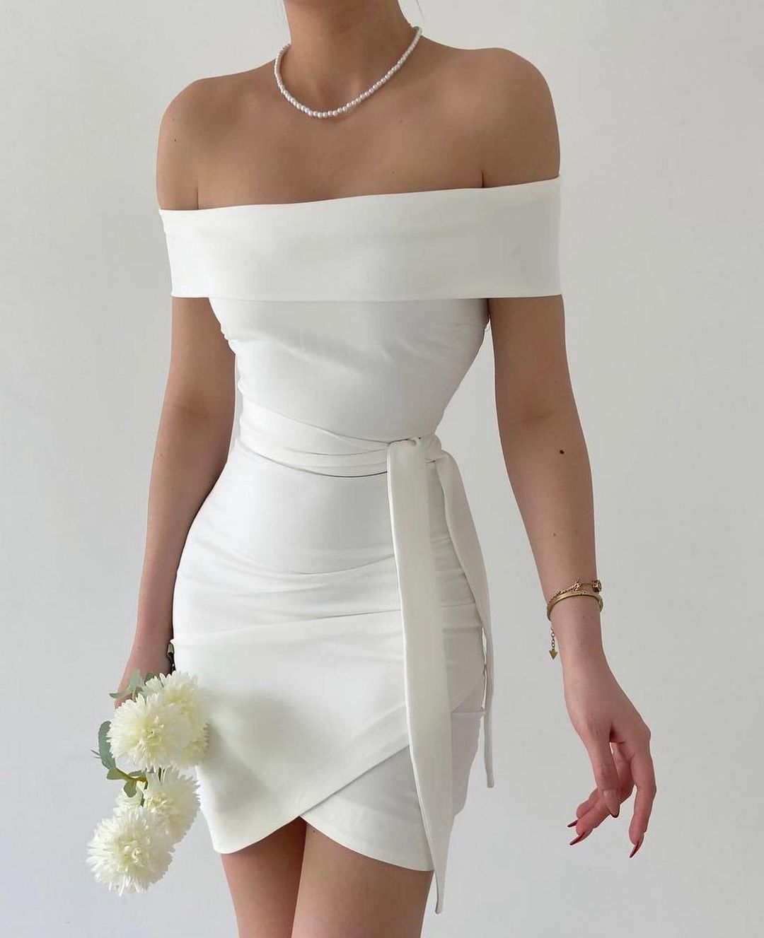 White overlap dress