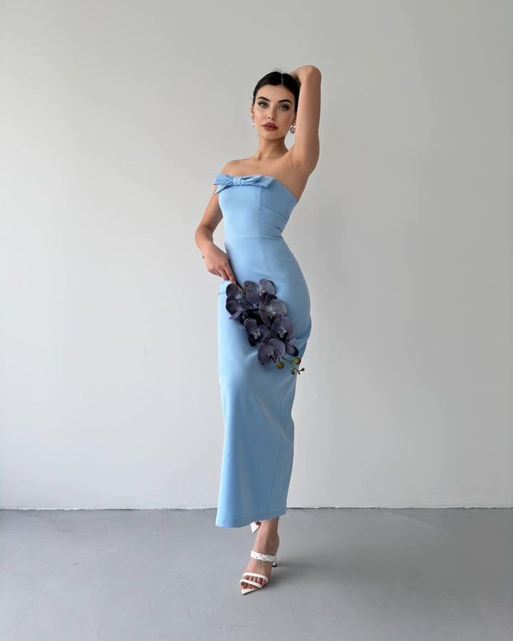 Arisia baby blue maxi dress