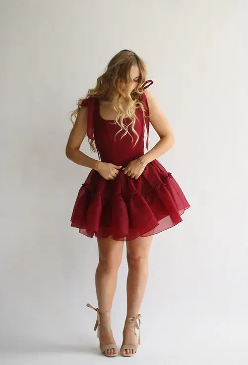 Siena mini dress- in scarlet red