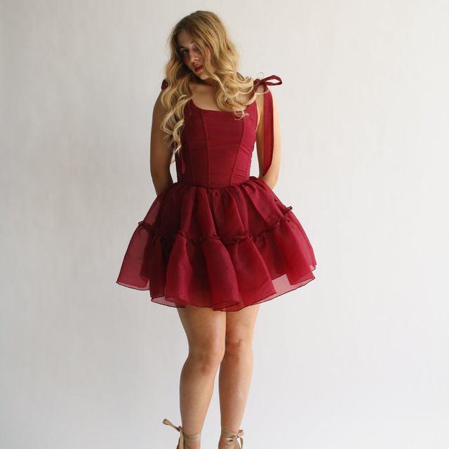 Siena mini dress- in scarlet red