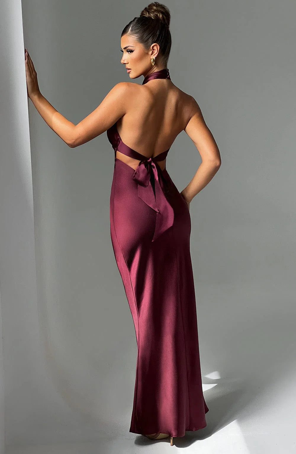 Wine maxi dress