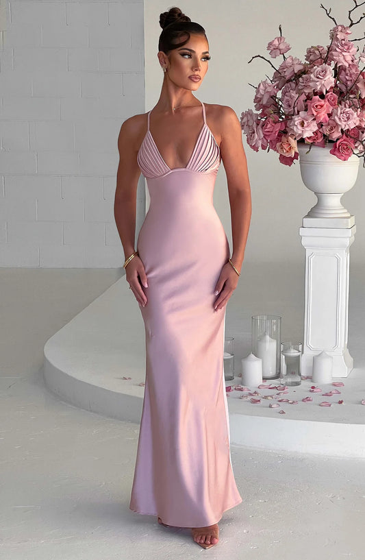 Blush pink maxi dress