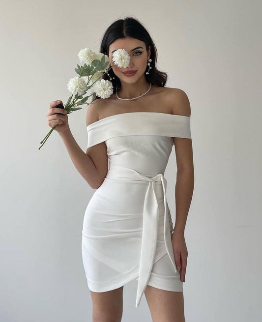 White overlap dress