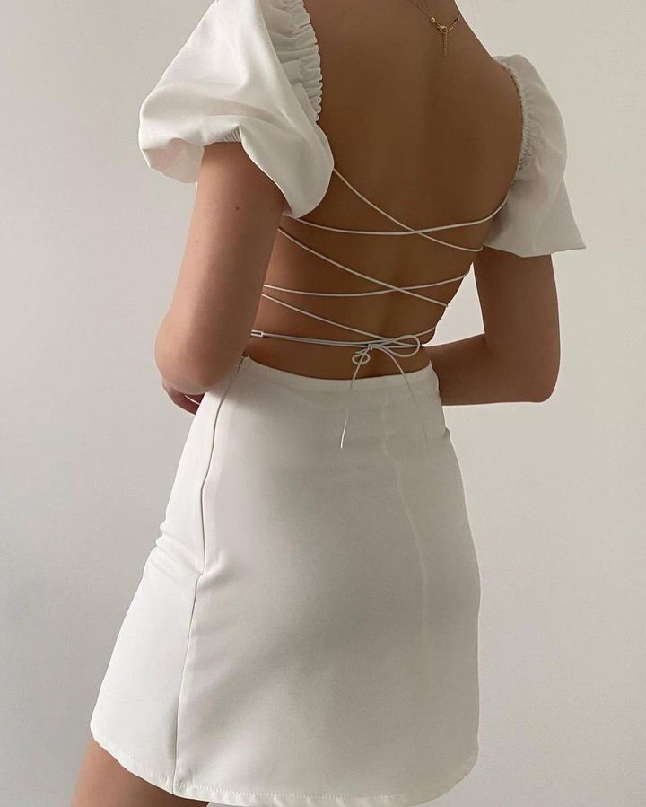 White backless dress