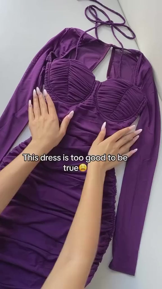 Purple midi dress